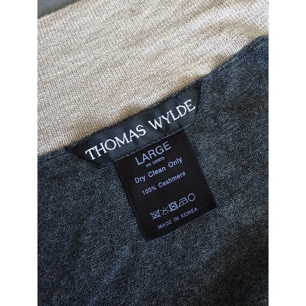 Authentic Thomas Wylde Grey Khaki Cashmere Robe - Picture 8 of 8